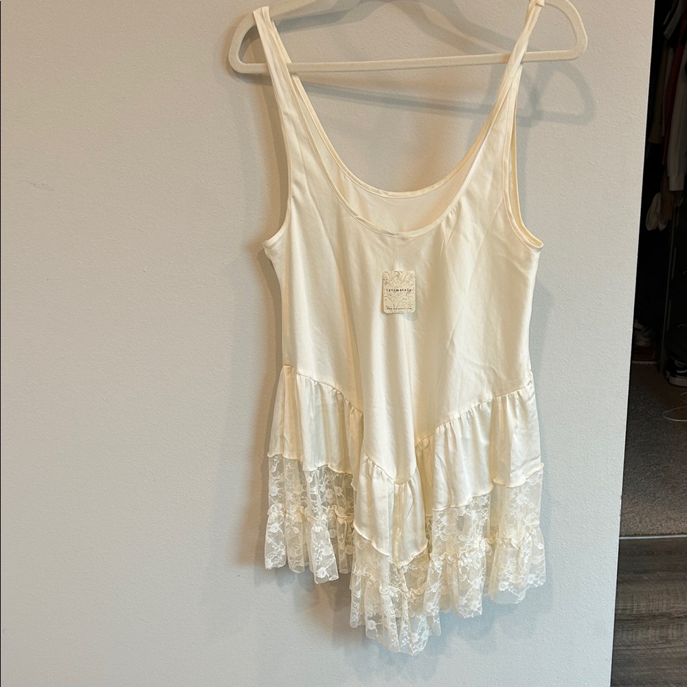 Elegant Cream Lace Trim Women's Top
